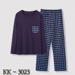 남성편한잠옷 이지웨어 실내복 남성 봄 가을 긴팔 체크 무늬 면잠옷 상하 세트 K181 상품 이미지