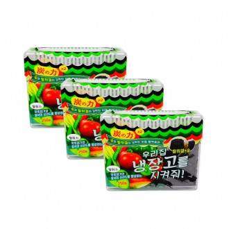 우리집탈취제(냉장고용 냉장고탈취제 탈취겔 숯 냄새제거 250g)-3개 상품 이미지